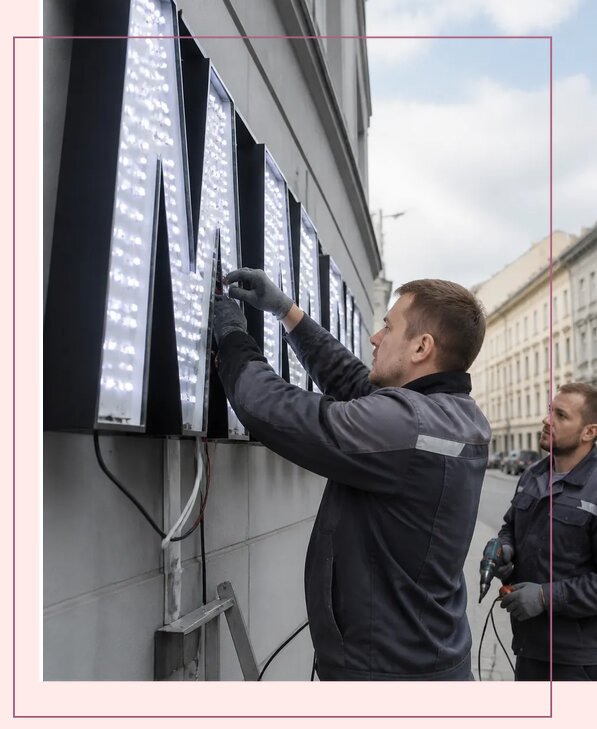 Изготовление и монтаж светодиодных LED вывесок в Новоалтайске