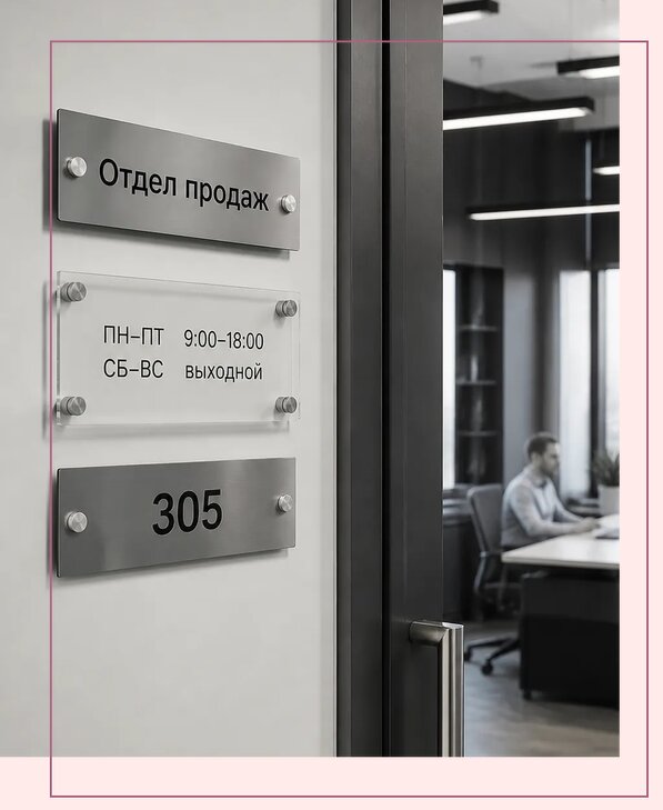 Офисные таблички на дверь в Новоалтайске по цене от 5010 р. | Аванза-Нвл